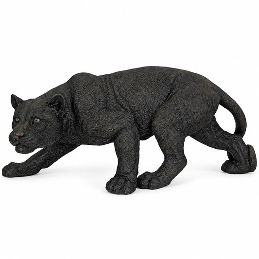 26-Inch-Wide Prowling Black Panther Garden Statue