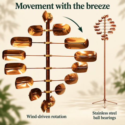 Eight-Tier Copper Kinetic Garden Sculpture